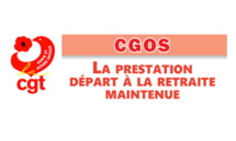 CGOS: La prestation départ à la retraite maintenue   18/06/19