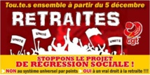 Communiqué unitaire : Ensemble le 5 décembre 2019 pour maintenir et améliorer notre système de retraite ! 2/12/19