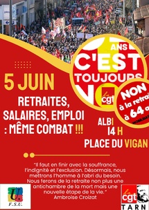 Retraites, salaires, emplois: faisons nous entendre !  30/05/25
