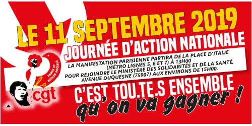 Journée d'action nationale dans la santé   9/09/19