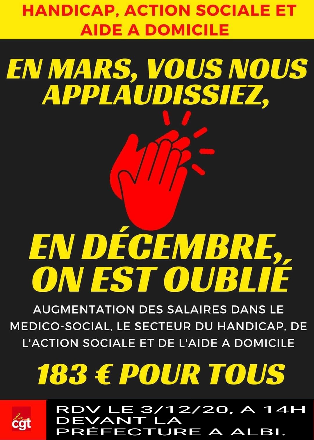 Visibilité pour les oubliés du Ségur  1/12/20