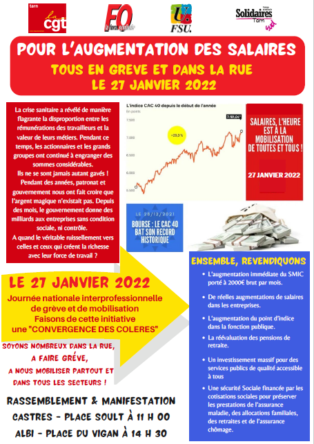 Appel de l'intersyndicale du Tarn