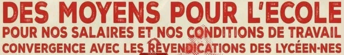 Des moyens pour l'école, pour nos salaires et nos condtions de travail !  12/10/26